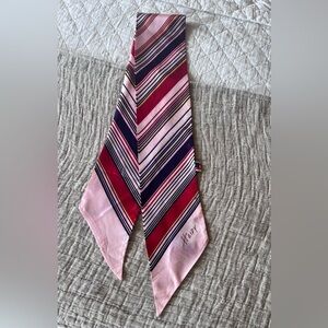 Vintage Heidy by Vera Hand-Printed Scarf | Pink & Red Stripes | RN 24403